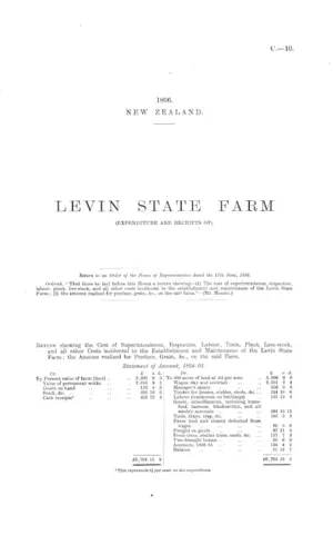 LEVIN STATE FARM (EXPENDITURE AND RECEIPTS OF).
