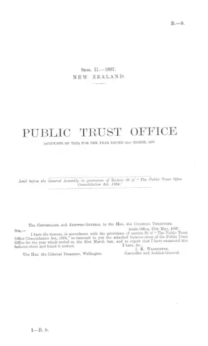 PUBLIC TRUST OFFICE (ACCOUNTS OF THE) FOR THE YEAR ENDED 31st MARCH, 1897.