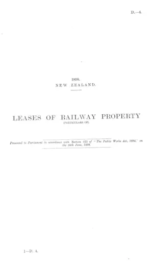 LEASES OF RAILWAY PROPERTY (PARTICULARS OF).
