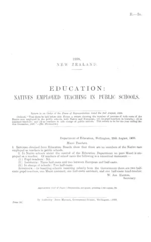 EDUCATION: NATIVES EMPLOYED TEACHING IN PUBLIC SCHOOLS.