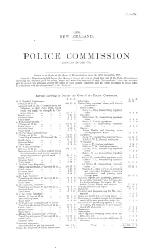 POLICE COMMISSION (DETAILS OF COST OF).