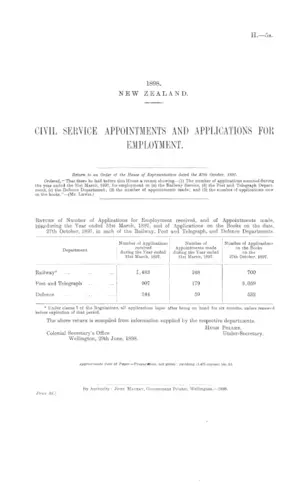 CIVIL SERVICE APPOINTMENTS AND APPLICATIONS FOR EMPLOYMENT.