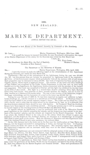 MARINE DEPARTMENT. (ANNUAL REPORT FOR 1897-98.)