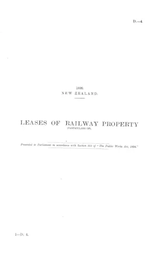 LEASES OF RAILWAY PROPERTY (PARTICULARS OF).