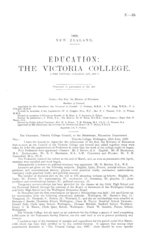 EDUCATION: THE VICTORIA COLLEGE. ("THE VICTORIA COLLEGE ACT, 1897.")