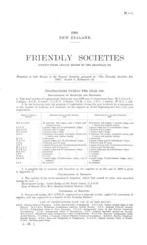 FRIENDLY SOCIETIES (TWENTY-THIRD ANNUAL REPORT BY THE REGISTAR OF).