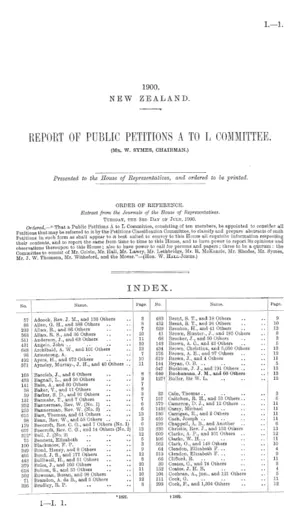 REPORT OF PUBLIC PETITIONS A TO L COMMITTEE. (Mr. W. SYMES, CHAIRMAN.)