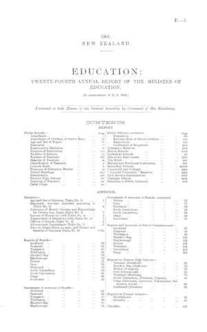 EDUCATION: TWENTY-FOURTH ANNUAL REPORT OF THE MINISTER OF EDUCATION. [In continuation of E.-1, 1900.]