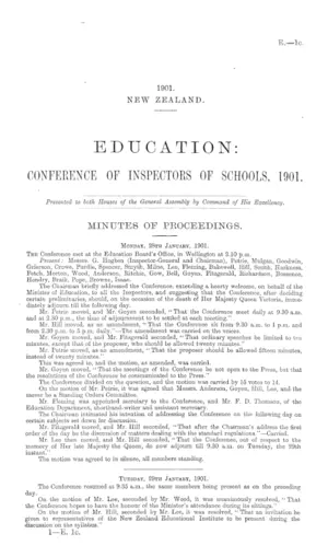 EDUCATION: CONFERENCE OF INSPECTORS OF SCHOOLS, 1901.