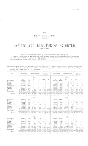 RABBITS AND RABBIT-SKINS EXPORTED, 1894 TO 1900.