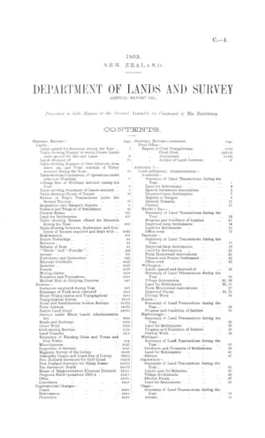 DEPARTMENT OF LANDS AND SURVEY (ANNUAL REPORT ON).