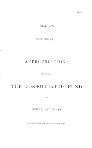 APPROPRIATIONS CHARGEABLE ON THE CONSOLIDATED FUND AND OTHER ACCOUNTS