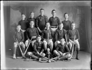 Unidentified junior boys hockey team, probably Christchurch district
