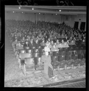 A meeting at the Majestic Theatre, Wellington