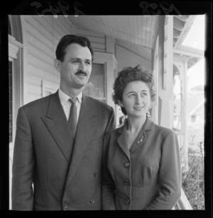 New Yogoslav diplomat Mr R Sarenac, with his wife