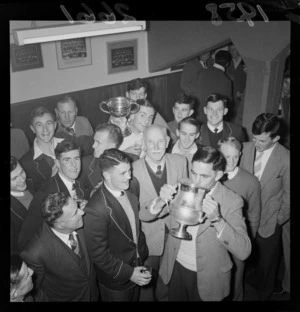 Presentation of the Jubilee Cup (Rugby Union trophy)