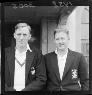 Unidentified New Zealand and British cricket representatives
