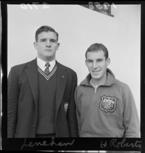Australian rugby union football players Jim Lenehan and H Roberts