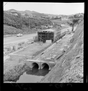 Johnsonville by-pass bridge under construction, Wellington