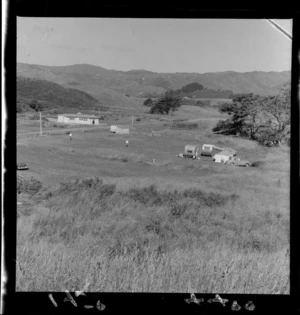 Tents and caravans at a new motor camp, Queen Elizabeth Park, Paraparaumu, Kapiti Coast district