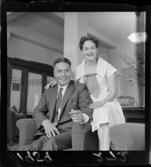 Charles Moihi Bennett and his wife Elizabeth May Bennett before leaving to be High Commissioner for New Zealand in Malaya
