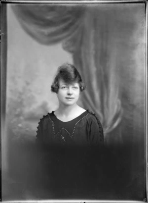 Head-and-shoulders studio portrait of an unidentified woman, possibly Christchurch