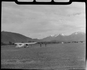 Southland Aero Club Auster aircraft ZK-BAE at Te Anau airstrip