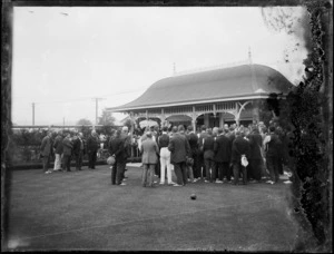 Gathering of people at the bowling club, Hawke's Bay District