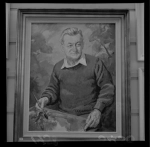 Photographic copy of a painting of an unidentified man by artist Leonard Mitchell