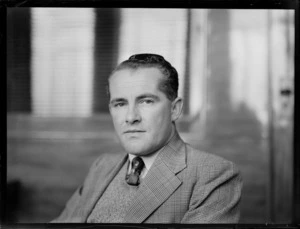 Portrait of Ian Patterson, Tasman Empire Airways, ex 500th Squadron