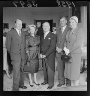 Sir Sidney Holland, former Prime Minister, with family at his knighthood