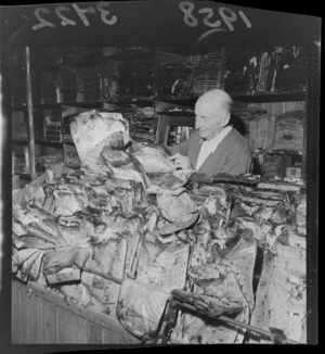 Fire damage at George and George's clothing store, Newtown, Wellington