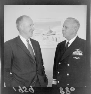 American Ambassador Mr F H Russell with Rear Admiral G J Dufek