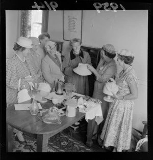 A demonstration of millinery for the Young Women's Christian Association during the Wellington Festival