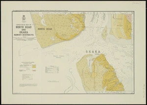 Geological map of North Head and Okaka survey districts [cartographic material] / drawn by G.E. Harris.