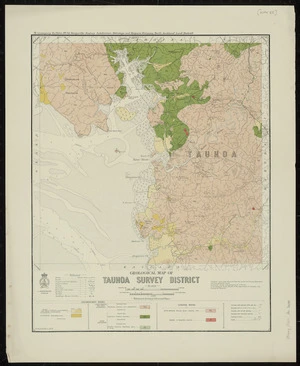 Geological map of Tauhoa survey district [cartographic material] / drawn by G.E. Harris.