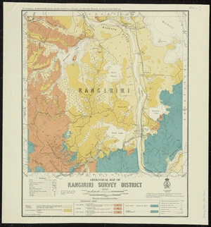 Geological map of Rangiriri survey district [cartographic material] / drawn by G.E. Harris.