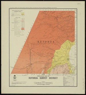 Geological map of Rotorua survey district [cartographic material] / drawn by G.E. Harris.