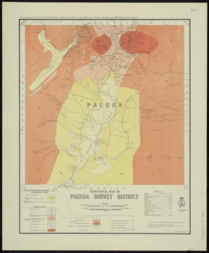 Geological map of Paeroa survey district [cartographic material] / drawn by G.E. Harris.