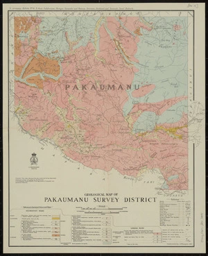 Geological map of Pakaumanu survey district [cartographic material] / compiled and drawn by A.W. Hampton.