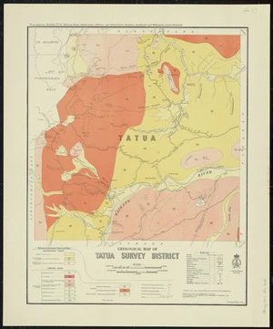 Geological map of Tatua survey district [cartographic material] / drawn by G.E. Harris.