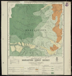 Geological map of Mangaoporo survey district [cartographic material] / drawn by G.E. Harris.
