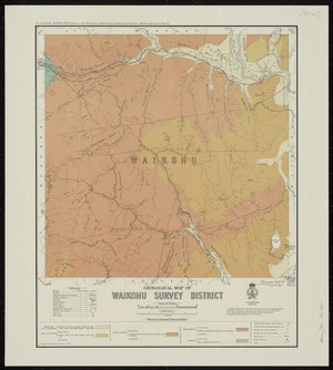 Geological map of Waikohu survey district [cartographic material] / compiled and drawn by G.E. Harris.