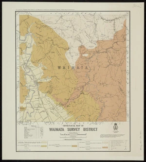 Geological map of Waimata survey district [cartographic material] / compiled and drawn by G.E. Harris.