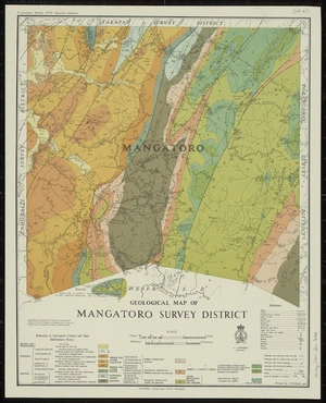 Geological map of Mangatoro Survey District [cartographic material] / drawn by C.H. Hyde.