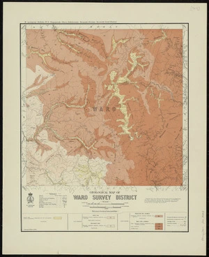Geological map of Waro Survey District [cartographic material] / drawn by G.E. Harris.
