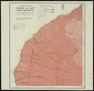 Geological map of Wairau and Cape Survey Districts [cartographic material] / drawn by G.E. Harris.