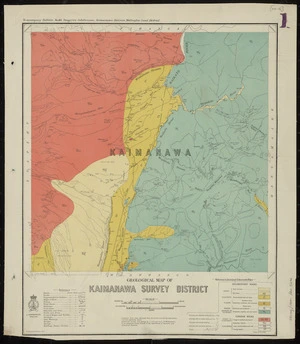 Geological map of Kaimanawa Survey District [cartographic material] / drawn by G.E. Harris.