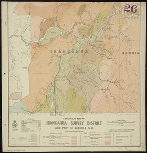 Geological map of Inangahua Survey District [cartographic material] / compiled and drawn by G.E. harris.