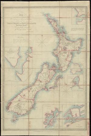 To the Right Honourable the Secretary of State for the Colonies etc. This chart of New Zealand from original surveys [cartographic material] / engraved by Jas. Wyld, Charing Cross East.